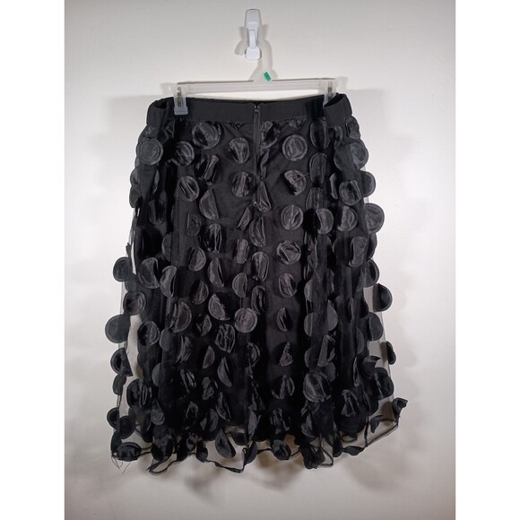 Ashley Stewart Black Polka Dot Lined Stretch Waist Zip Skirt Plus Size 26 / 28 - Picture 6 of 6